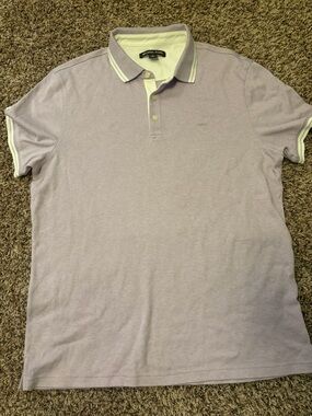 Michael Kors Men's Light Lavender Polo with Contrast Trim